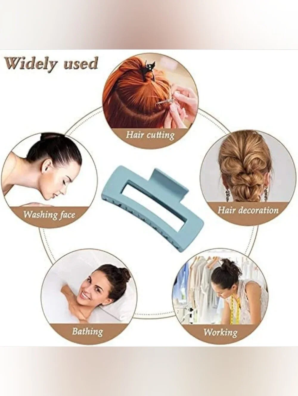 Matte Hair Claw Clip for Unisex - Stylish Grip Rectangle Frosted Hair Clip